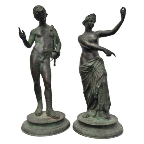 Pair of Grand Tour Bronzes of Narcissus and Venus