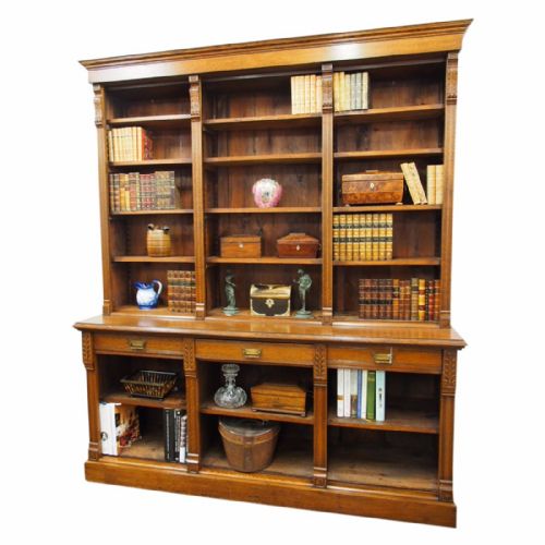 Late Victorian Oak Open Bookcase