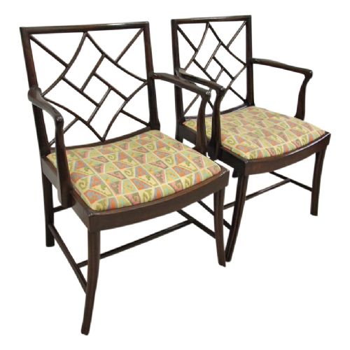 Pair of Mahogany Cockpen Armchairs