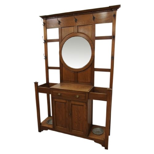 Edwardian Oak Hall Stand