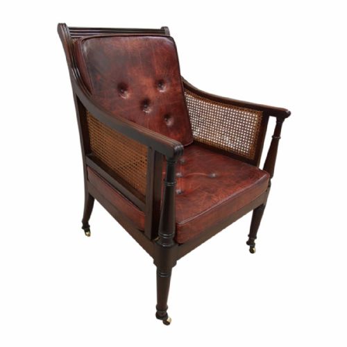Scottish Regency Mahogany Bergere or Library Chair