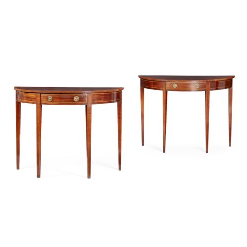 
Pair of George III Style Demi Lune Side Tables
