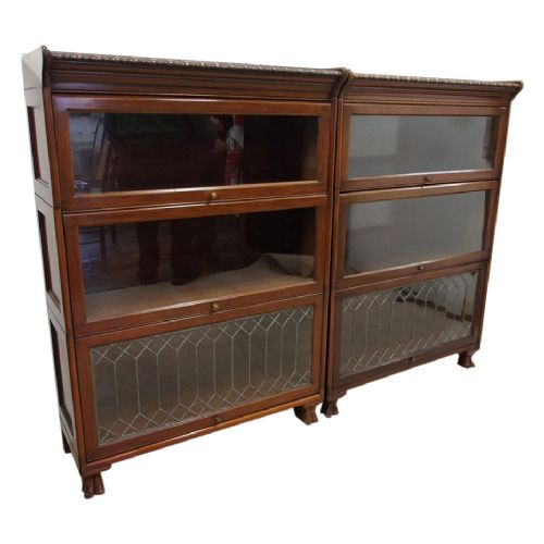 Pair of Scottish Mahogany Sectional Bookcases