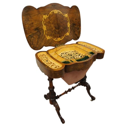 Victorian Burr Walnut Work Table