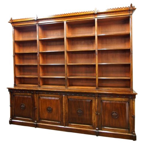 Gothic Style Mahogany Open Bookcase