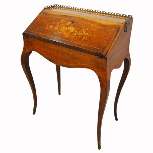 French Rosewood and Satinwood Bureau De Dame 

