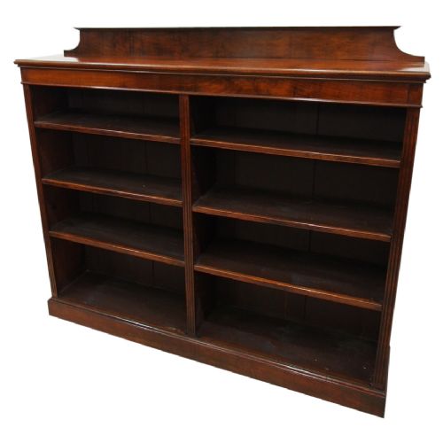 Large Late Victorian Walnut Open Bookcase

