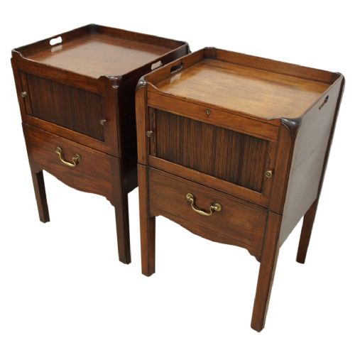 Pair of George III Mahogany Commodes