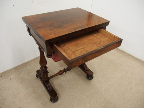 WILLIAM IV ROSEWOOD WORK AND GAMES TABLE - ADDITIONAL PHOTO 3