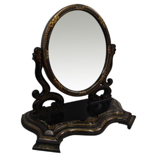 Rare Victorian Gilded and Hand-painted Dressing Mirror