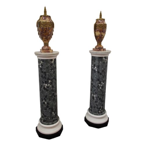 
Pair of Victorian Scagliola and Marble Pedestals
