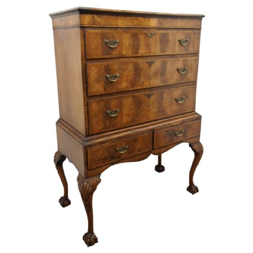 George II Style Figured Walnut Chest on Stand