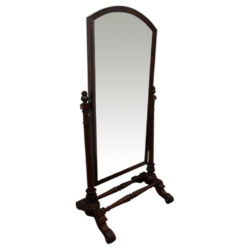 William IV Mahogany Cheval Mirror