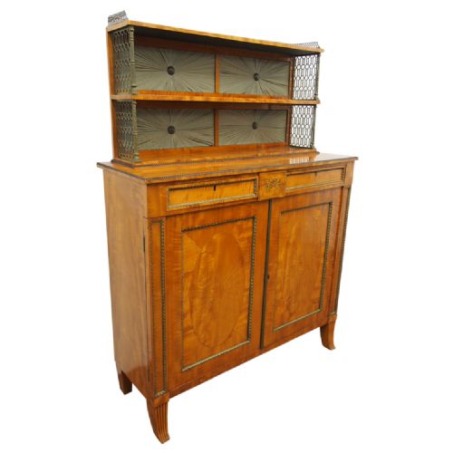 Regency Satinwood and Brass Inlaid Chiffonier in Style of William Trotter