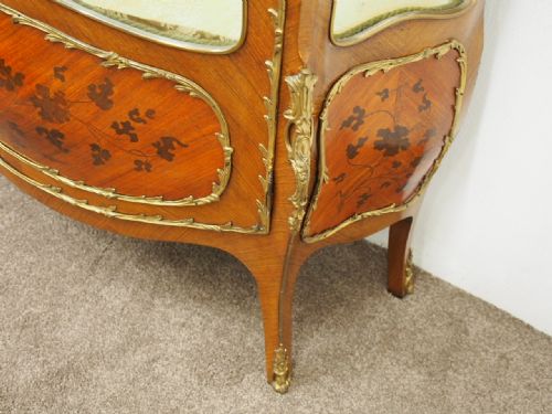FRENCH KINGWOOD BOMBE FRONT VITRINE - ADDITIONAL PHOTO 6