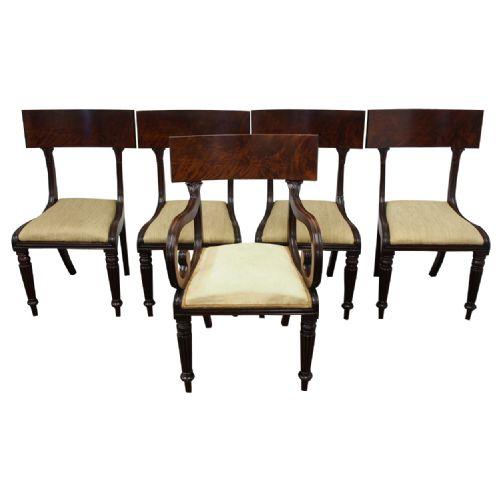 Set of 5 George IV Mahogany Dining Chairs