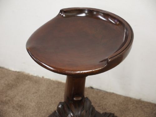 CARVED MAHOGANY REVOLVING GROTTO STOOL - ADDITIONAL PHOTO 1