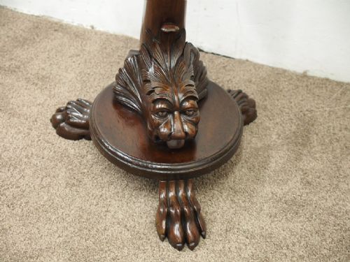 CARVED MAHOGANY REVOLVING GROTTO STOOL - ADDITIONAL PHOTO 2