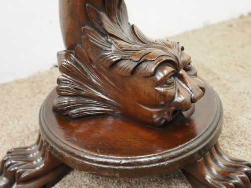 CARVED MAHOGANY REVOLVING GROTTO STOOL - ADDITIONAL PHOTO 4