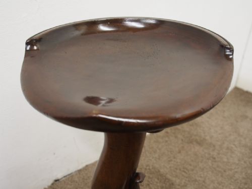 CARVED MAHOGANY REVOLVING GROTTO STOOL - ADDITIONAL PHOTO 7