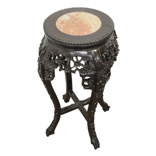 Chinese Plant Stand with Marble Insert