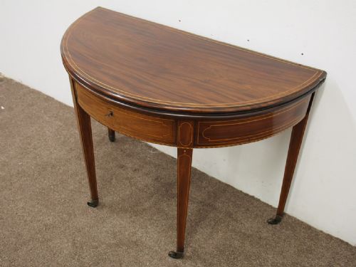 fig 1. Scottish Mahogany and Inlaid Foldover Table