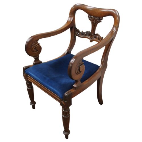 George IV Carved Mahogany Armchair