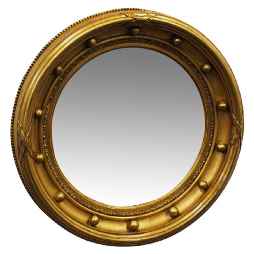 Regency Style Gilt Convex Wall Mirror