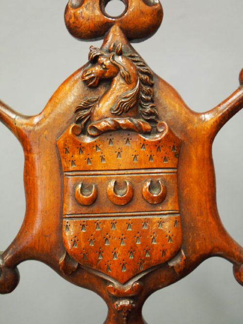 SET OF 3 VICTORIAN MAHOGANY HERALDIC HALL CHAIRS - ADDITIONAL PHOTO 8