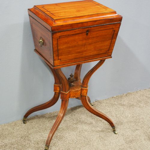 Regency Mahogany and Inlaid Teapoy