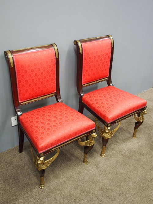 19TH CENTURY PAIR OF EMPIRE REVIVAL SIDE CHAIRS - ADDITIONAL PHOTO 2