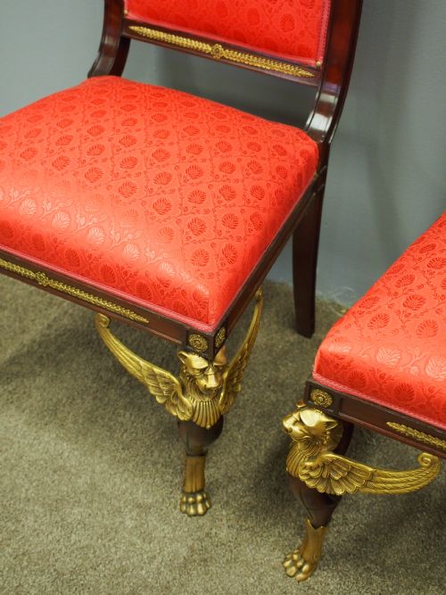 19TH CENTURY PAIR OF EMPIRE REVIVAL SIDE CHAIRS - ADDITIONAL PHOTO 3