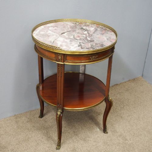 Mahogany and Marble Occasional Table