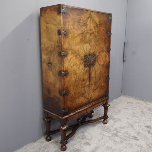 Carolean Style Walnut Cupboard on Stand