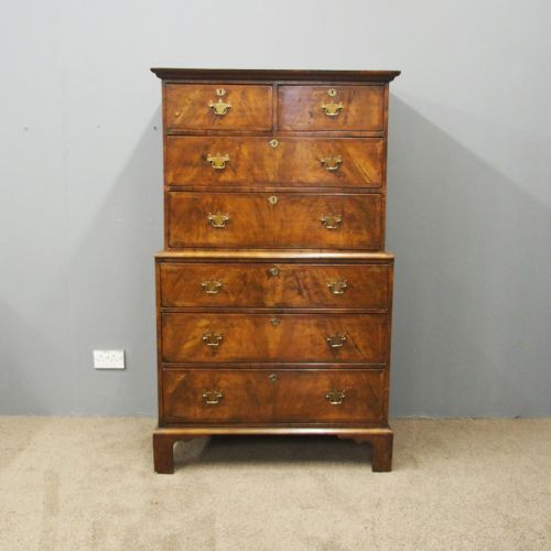 George II Figured Walnut Chest on Chest