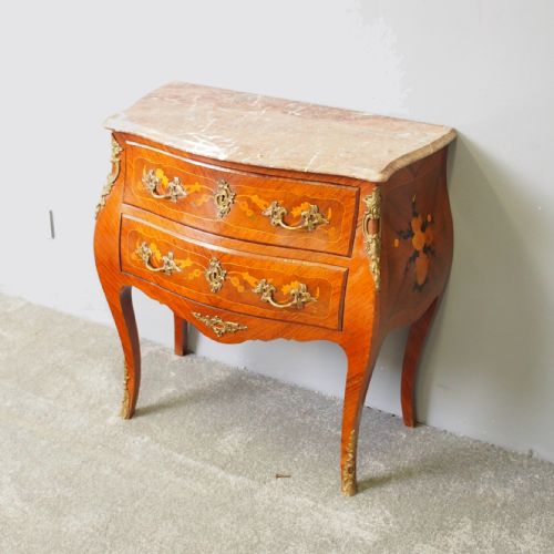 Louis XV Style Kingwood Marble Top Commode