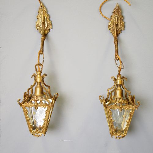 Pair of Venetian Style Wall Mount Lanterns