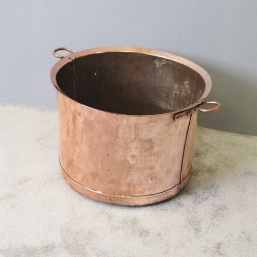 Large Seamed Copper Pot or Log Basket