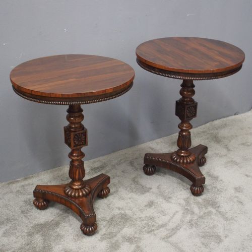 Pair of Rosewood and Goncalo Alves Occasional Tables