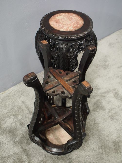 PAIR OF NEAT CHINESE ROSEWOOD PLANT STANDS - ADDITIONAL PHOTO 7