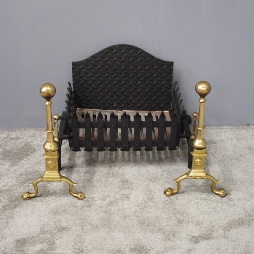 18th Century Style Cast and Forged Iron Fire Basket