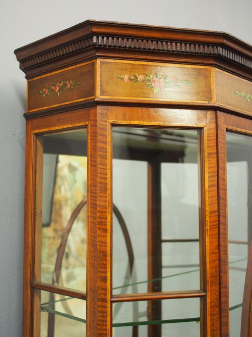 SHERATON STYLE INLAID AND PAINTED DISPLAY CABINET - ADDITIONAL PHOTO 6