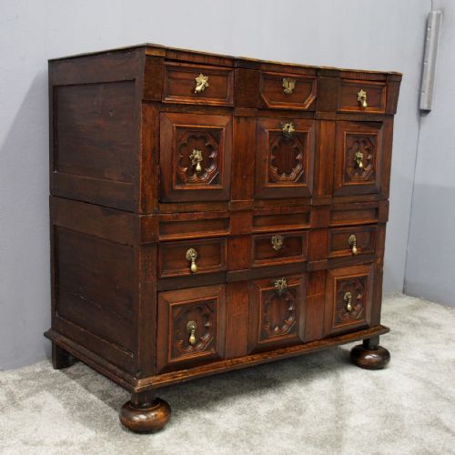 17th Century Two Part Oak Chest of Drawers