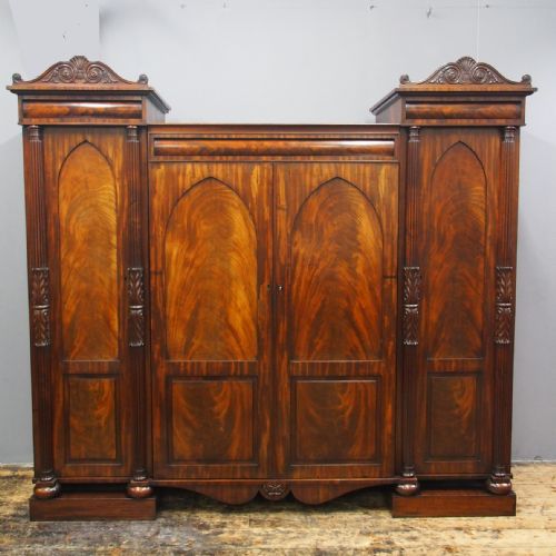 William IV Scottish Mahogany 4 Door Wardrobe