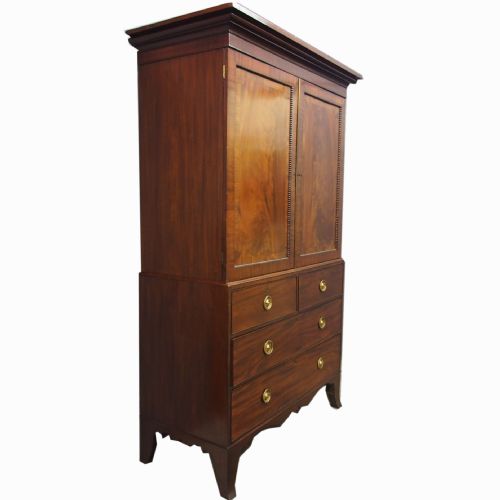 Scottish George III Mahogany Linen Press