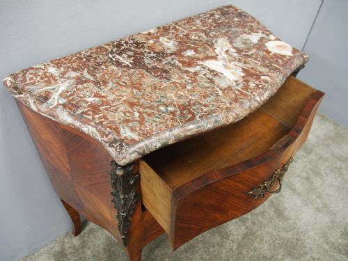 FRENCH KINGWOOD AND PINK MARBLE TOP COMMODE - ADDITIONAL PHOTO 7