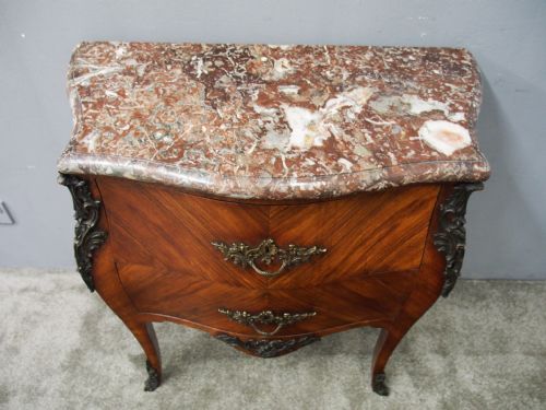 FRENCH KINGWOOD AND PINK MARBLE TOP COMMODE - ADDITIONAL PHOTO 8