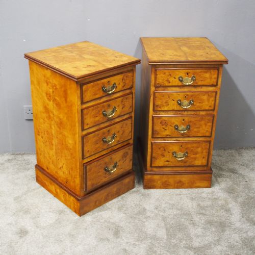 Pair of Birds Eye Maple Bedsides