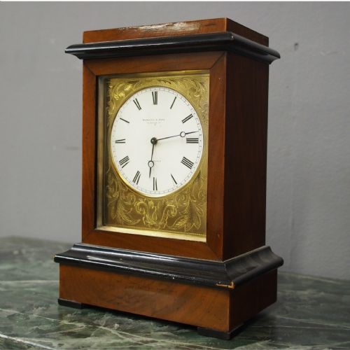Walnut and Ebonized Clock from Marshall and Sons, Edinburgh