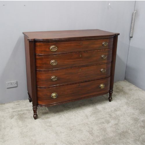Scottish Mahogany Barrel Front Chest of Drawers